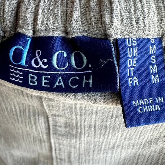 D & Co  Beach Sage Green Cotton Blend Wide Leg Pants Womens S Comfy Summer - Picture 4 of 7